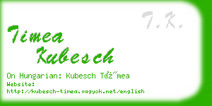 timea kubesch business card